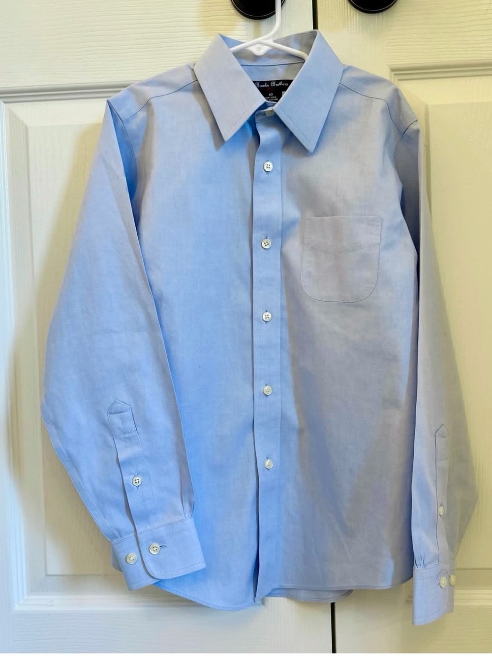 EUC Brooks Brothers Boys Light Blue Button Down Dress Shirt size 10